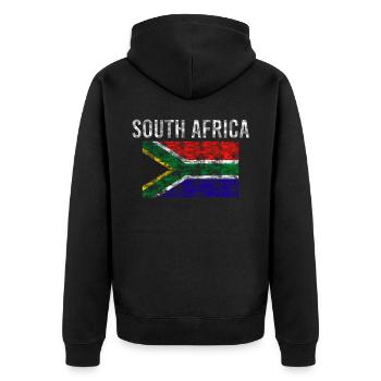 Afrique du Sud Drapeau Vintage - Veste à capuche bio Premium Unisexe - noir - Dos - Nico (187cm)