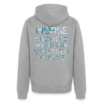 Morse Code Amateur Radio amateur - Unisex Premium Organic Zip Hoodie - heather grey - Back - Nico (187cm)