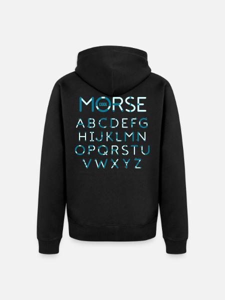 Morse Code Amateurfunker Funkamateur - Unisex Premium Bio Zip Hoodie - Schwarz