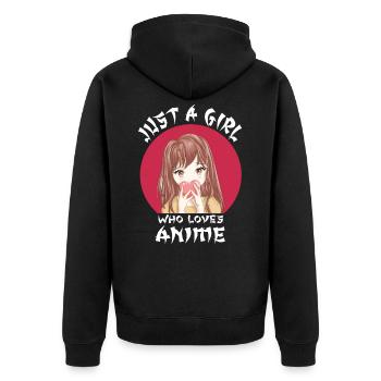 Anime Kawaii Japan Animes Manga - Unisex Premium Organic Zip Hoodie - black - Back - Nico (187cm)