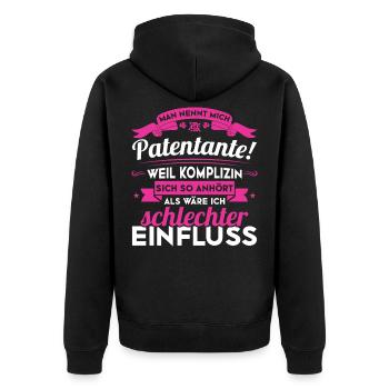 Patentante komplize lustiges Großvater - Unisex Premium Bio Zip Hoodie - Schwarz - Hinten - Nico (187cm)