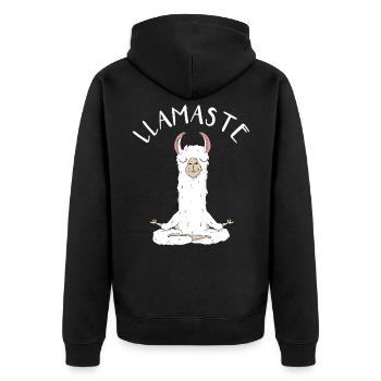 Lamaste - lustige Lama Alpaka-Liebhaber Geschenk - Unisex Premium Bio Zip Hoodie - Schwarz - Hinten - Nico (187cm)