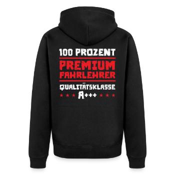 Bester Fahrlehrer Fahrschullehrer lustiges - Unisex Premium Bio Zip Hoodie - Schwarz - Hinten - Nico (187cm)