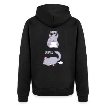 Chinchilla Inhale Exhale Drôle de yoga Chinchilla - Veste à capuche bio Premium Unisexe - noir - Dos - Nico (187cm)