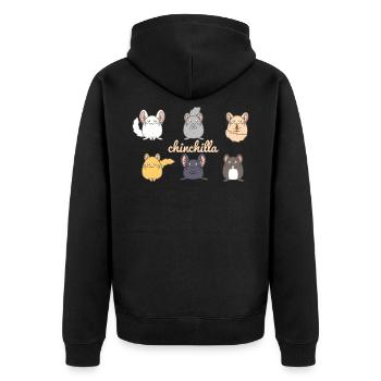 Niedliche Chinchilla Familie - Chinchilla Besitzer - Unisex Premium Bio Zip Hoodie - Schwarz - Hinten - Nico (187cm)