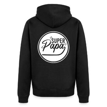 superpapa - Veste à capuche bio Premium Unisexe - noir - Dos - Nico (187cm)