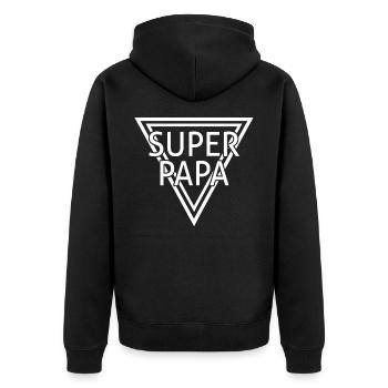 superpapa - Veste à capuche bio Premium Unisexe - noir - Dos - Nico (187cm)