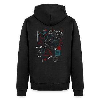 I Love Math - Mathematiker & Mathelehrer Formel - Unisex Premium Bio Zip Hoodie - Schwarz - Hinten - Nico (187cm)