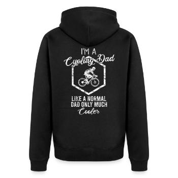 Cadeau de vélo papa - Veste à capuche bio Premium Unisexe - noir - Dos - Nico (187cm)