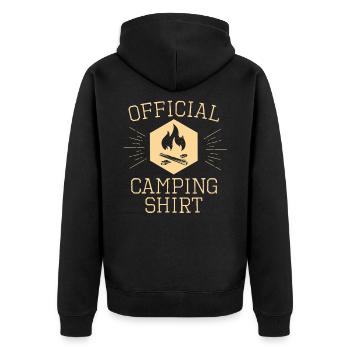 Camping shirt - Unisex Premium Bio Zip Hoodie - Schwarz - Hinten - Nico (187cm)