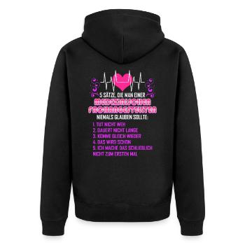 Ne jamais croire une employée médicale - Veste à capuche bio Premium Unisexe - noir - Dos - Nico (187cm)