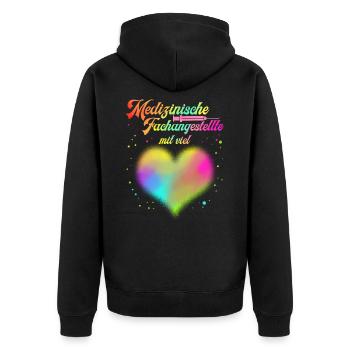 Employés médicaux avec beaucoup de cœur - Veste à capuche bio Premium Unisexe - noir - Dos - Nico (187cm)