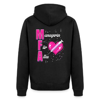 Manager for Everything - Medical Assistant - Unisex Premium Organic Zip Hoodie - black - Back - Nico (187cm)