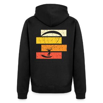 Kite Surfing Retro - Unisex Premium Bio Zip Hoodie - Schwarz - Hinten - Nico (187cm)