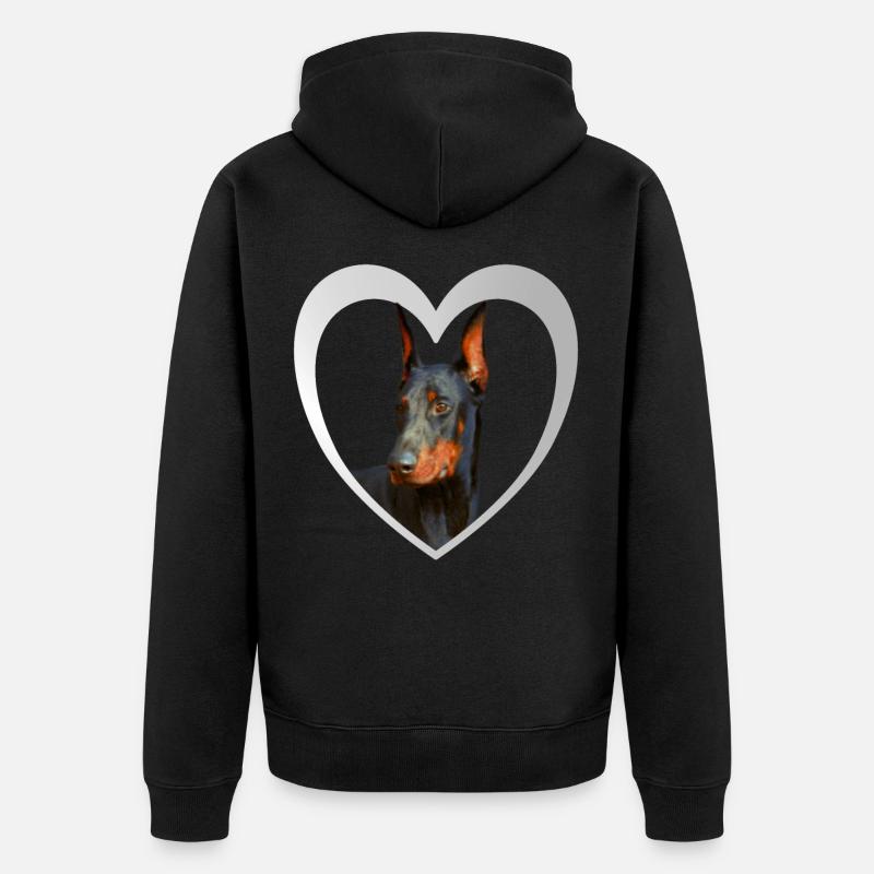 Dobermann - Chien Doberman - Veste à capuche bio Premium Unisexe - noir