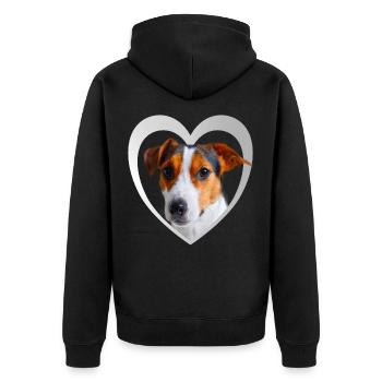 I Love my Parson Russel Terrier - Terrier - Unisex Premium Organic Zip Hoodie - black - Back - Nico (187cm)