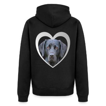 I Love my Labrador - Labrador Hunde - Unisex Premium Bio Zip Hoodie - Schwarz - Hinten - Nico (187cm)