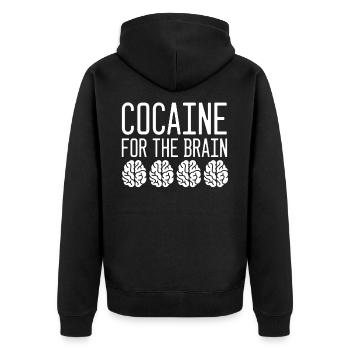 Kokain Cocaine - Unisex Premium Bio Zip Hoodie - Schwarz - Hinten - Nico (187cm)