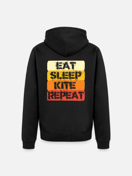 kite surf retro - Veste à capuche bio Premium Unisexe - noir