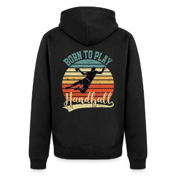 Handball Handball Handball Coureurs - Veste à capuche bio Premium Unisexe - noir - Dos - Nico (187cm)