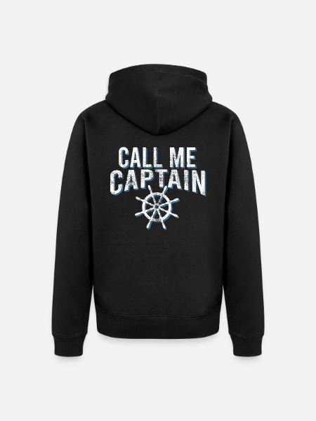 captain - Unisex Premium Organic Zip Hoodie - black