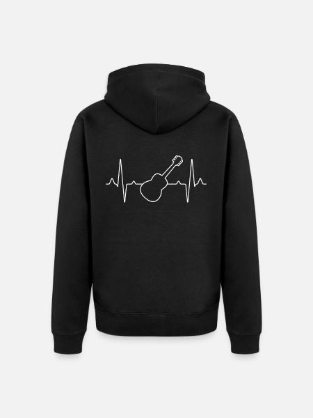 Country Musik Herzschlag - Unisex Premium Bio Zip Hoodie - Schwarz