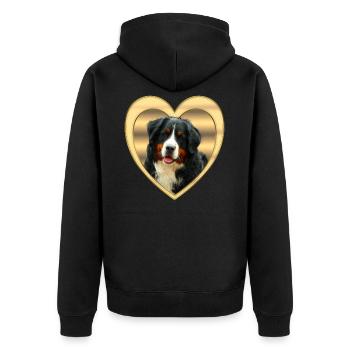 Berner Sennenhund - Berner Sennenhund Hund - Herz - Veste à capuche bio Premium Unisexe - noir - Dos - Nico (187cm)