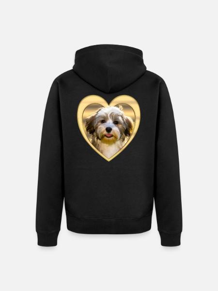 Havanese - Havanese Dog - Heart - Unisex Premium Organic Zip Hoodie - black