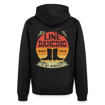 Line Dancing Cowboy Boots Line Dance Country Music - Unisex Premium Organic Zip Hoodie - black - Back - Nico (187cm)