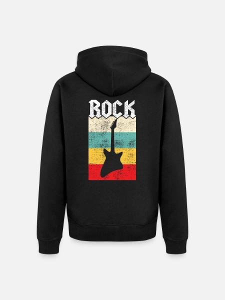 rock - Unisex Premium Organic Zip Hoodie - black