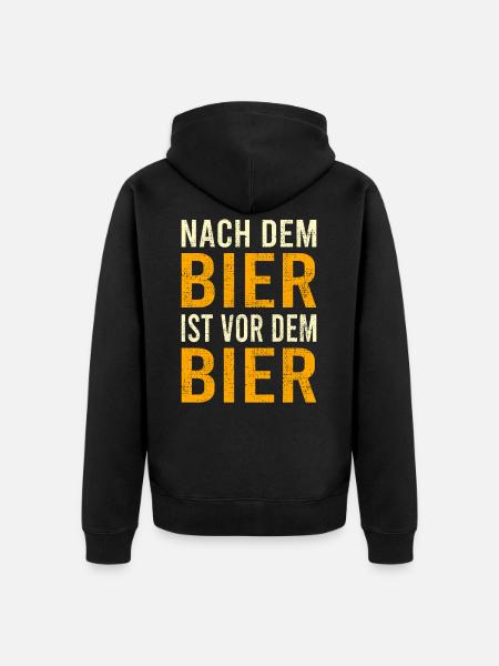 Lustiger Bier Spruch - Unisex Premium Bio Zip Hoodie - Schwarz