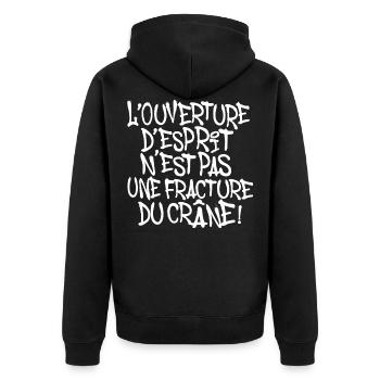 L' OUVERTURE D'*SPRIT PAS UNE FRACTURE DU CRANE - Veste à capuche bio Premium Unisexe - noir - Dos - Nico (187cm)