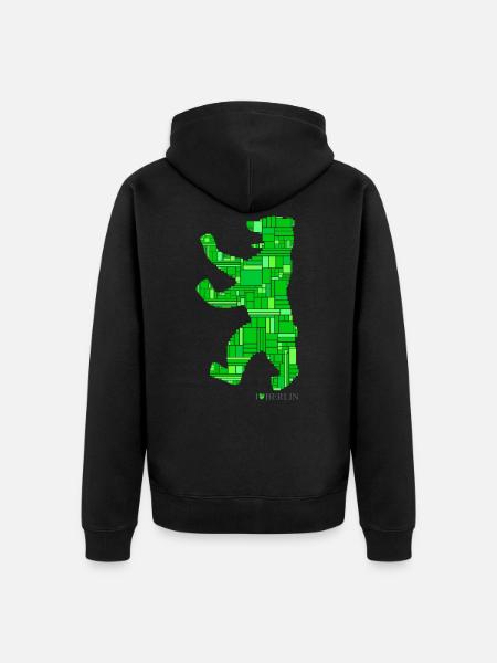 I Love Berlin - Berliner Bär Design - Pop Art - Unisex Premium Bio Zip Hoodie - Schwarz