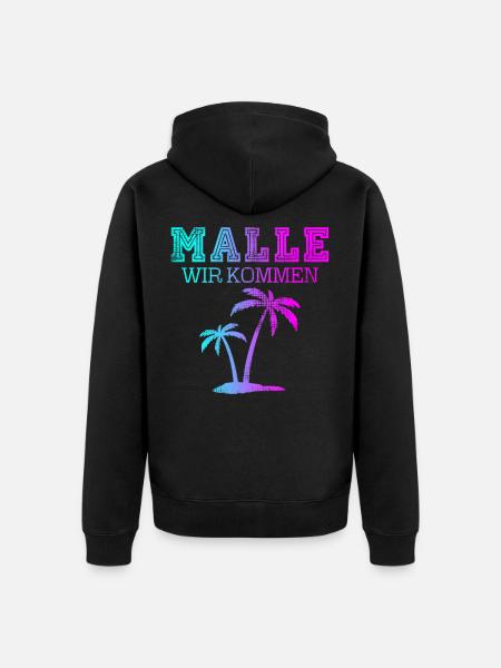 Malle wir kommen - Unisex Premium Bio Zip Hoodie - Schwarz