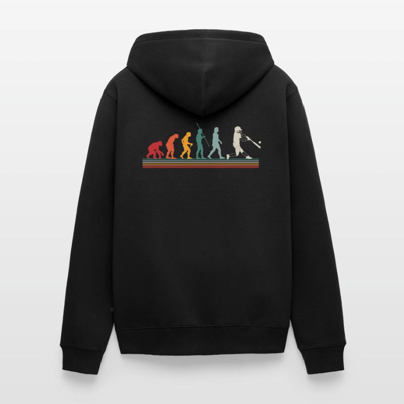 Evolution Baseball Softball Geschenk Unisex Premium Bio Zip Hoodie