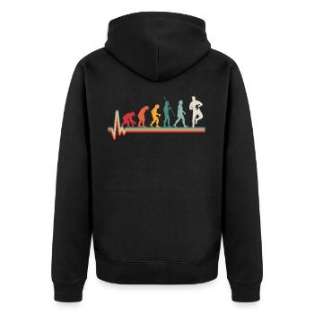 Evolution rythme cardiaque de rugby cadeau - Veste à capuche bio Premium Unisexe - noir - Dos - Nico (187cm)