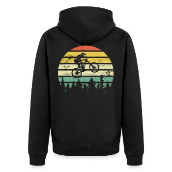VTT - Downhill Retrocolor - Cadeau - Veste à capuche bio Premium Unisexe - noir - Dos - Nico (187cm)