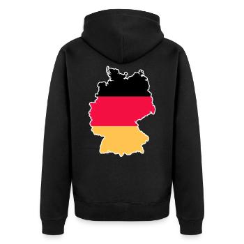 Germany - Unisex Premium Organic Zip Hoodie - black - Back - Nico (187cm)