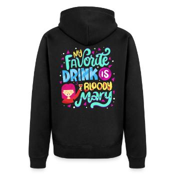 My Favorite Drink Is Bloody - Unisex Premium Organic Zip Hoodie - black - Back - Nico (187cm)