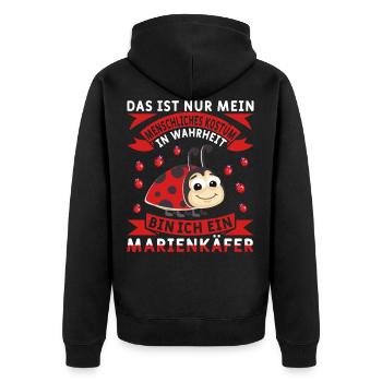 Marienkäfer Tierkostüm Kostüm Deko - Unisex Premium Bio Zip Hoodie - Schwarz - Hinten - Nico (187cm)