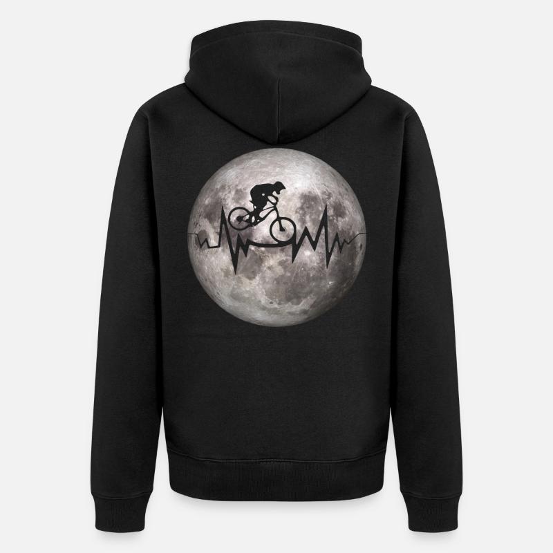 Crazy MTB Lune Heartbeat - Veste à capuche bio Premium Unisexe - noir