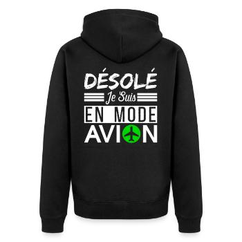 désolé je suis en mode avion - Veste à capuche bio Premium Unisexe - noir - Dos - Nico (187cm)