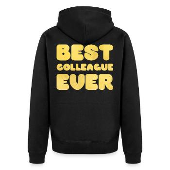 Best Colleague Ever - Unisex Premium Organic Zip Hoodie - black - Back - Nico (187cm)