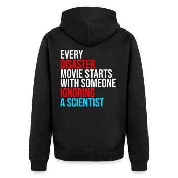 Wissenschaftler Doktor Wissenschaft Medizin Zitat - Unisex Premium Bio Zip Hoodie - Schwarz - Hinten - Nico (187cm)