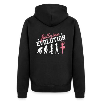 Ballerina Evolution Tanzschule Ballett tanzen - Unisex Premium Bio Zip Hoodie - Schwarz - Hinten - Nico (187cm)