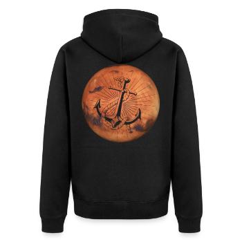 Crazy Mars - Ancre - Veste à capuche bio Premium Unisexe - noir - Dos - Nico (187cm)