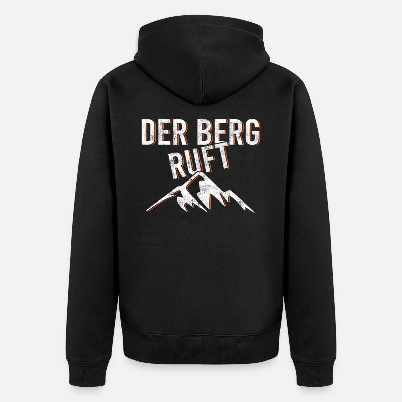 Der Berg ruft - Unisex Premium Bio Zip Hoodie - Schwarz
