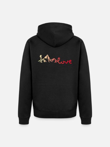 Mountains Hiking love - Unisex Premium Organic Zip Hoodie - black
