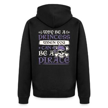 Pourquoi être une princesse quand vous pouvez être une fille pirate - Veste à capuche bio Premium Unisexe - noir - Dos - Nico (187cm)