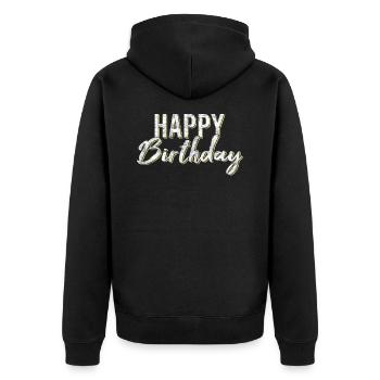 Bon anniversaire - Veste à capuche bio Premium Unisexe - noir - Dos - Nico (187cm)